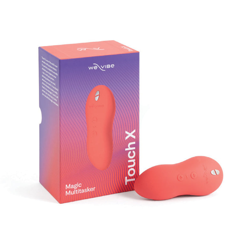 We-Vibe Touch X Rechargeable Silicone Lay-On Vibrator &amp; Massager Crave Coral