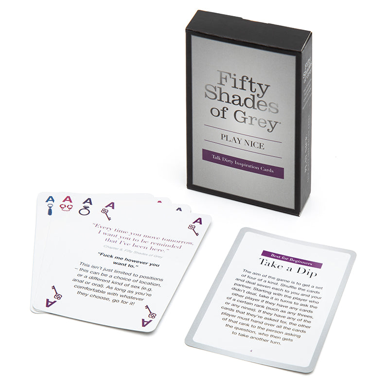 Fifty Shades of Grey Play Nice Talk Dirty Inspiration Card Game