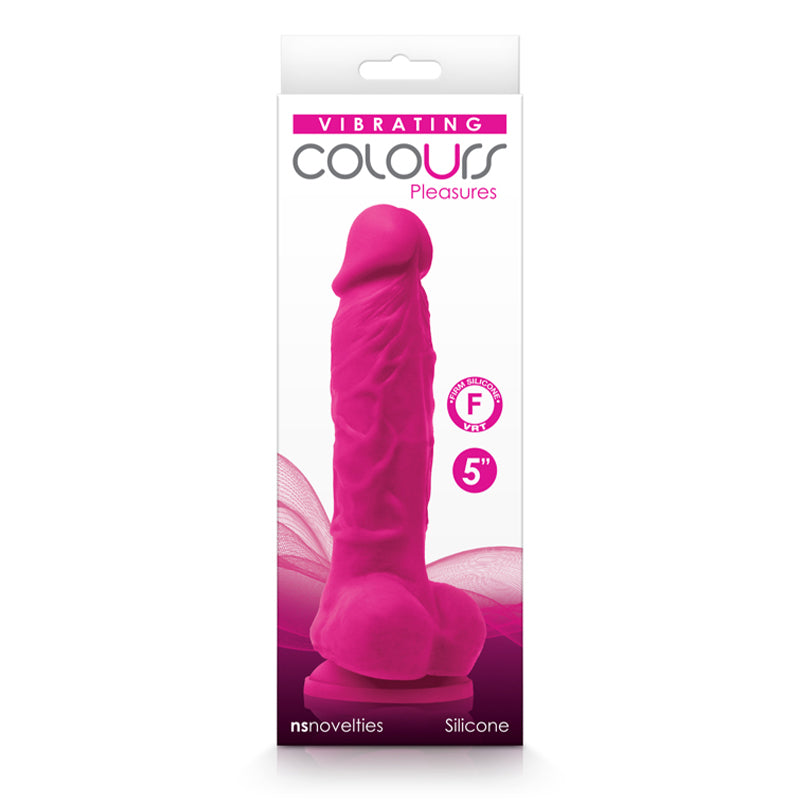 Colours Pleasures Vibrating 5" Dildo - Pink