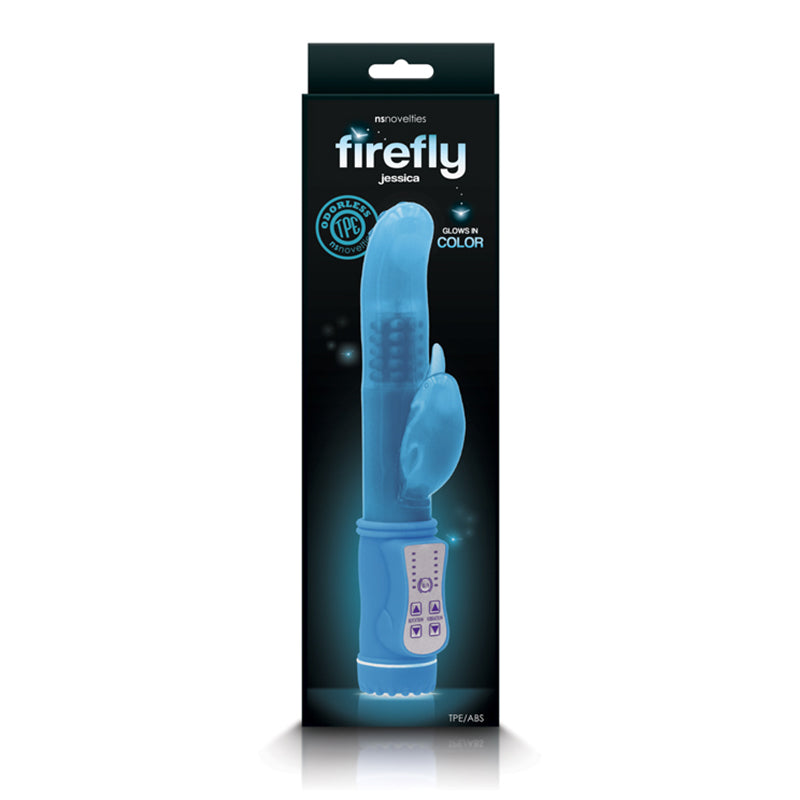 Firefly Jessica Rotating Dolphin Dual-Action Vibrator - Blue