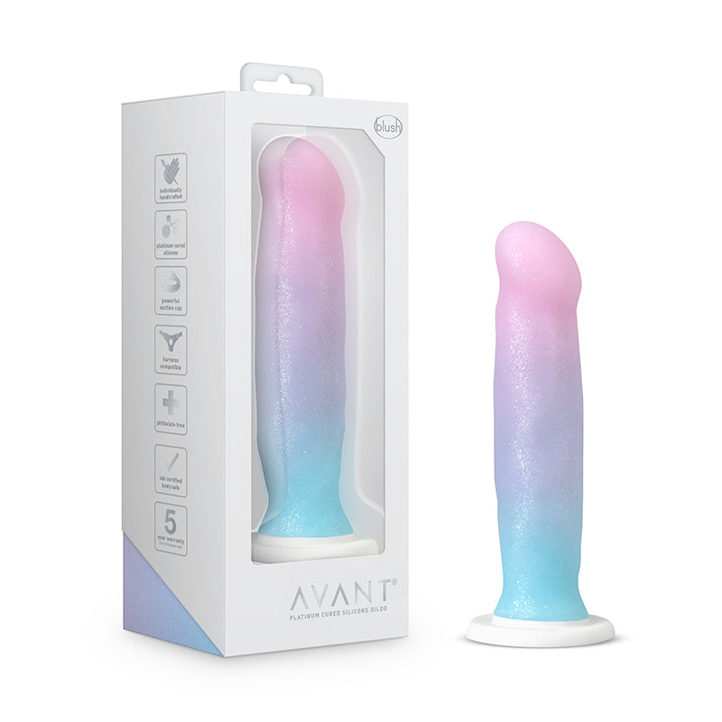 Blush Avant D17 Lucky 8 in. Silicone Dildo with Suction Cup