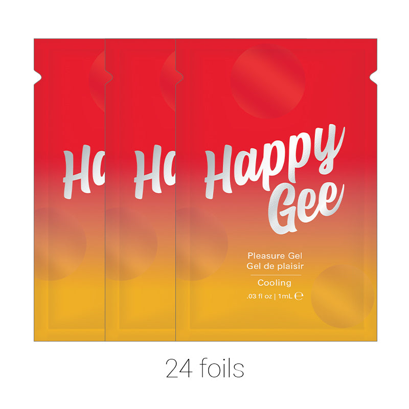 Happy Gee Cooling Pleasure Gel (Bulk Pack/24 pcs) .03 oz Foils