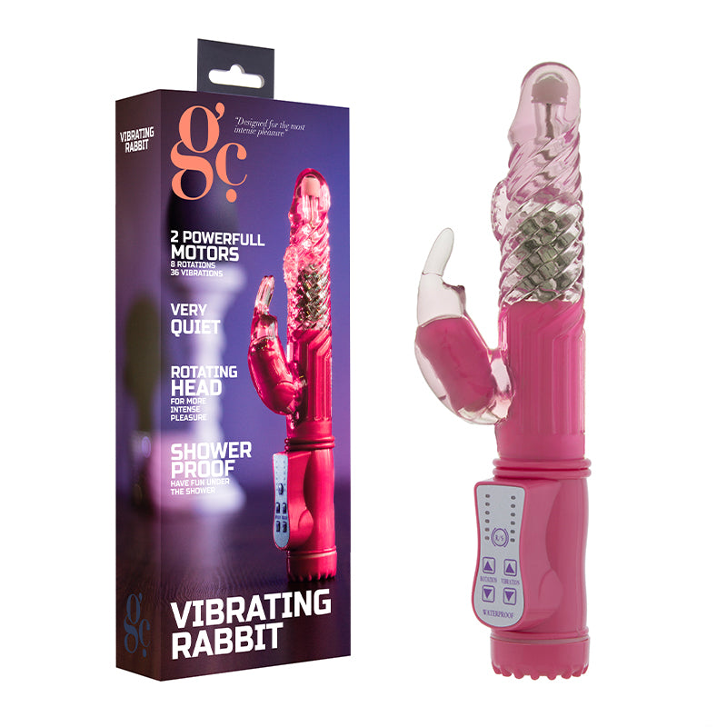 GC Vibrating Rabbit Dual-Motor Rotating Rabbit Vibrator Pink