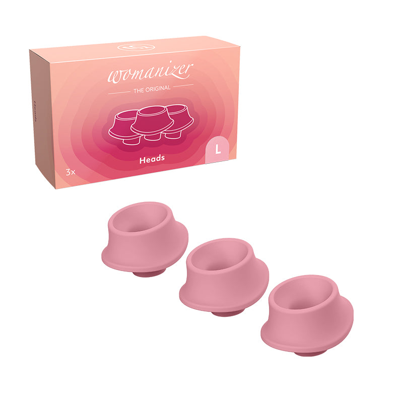 Womanizer 3-Pack Type A Replacement Stimulation Heads (For Premium, Classic, Liberty & Starlet 2) Rose L