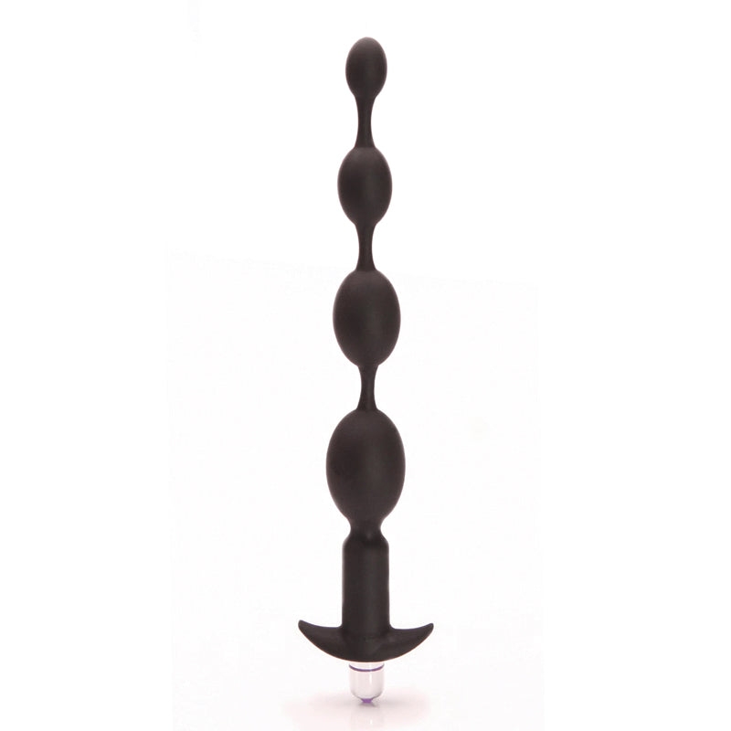 Tantus Vibrating Progressive Beads Vibrating Beaded Anal Plug Black