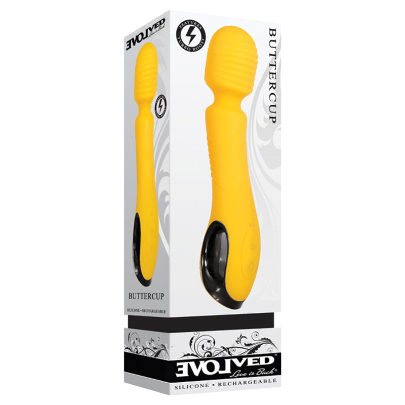 Evolved Buttercup Rechargeable Silicone Wand Vibrator Yellow