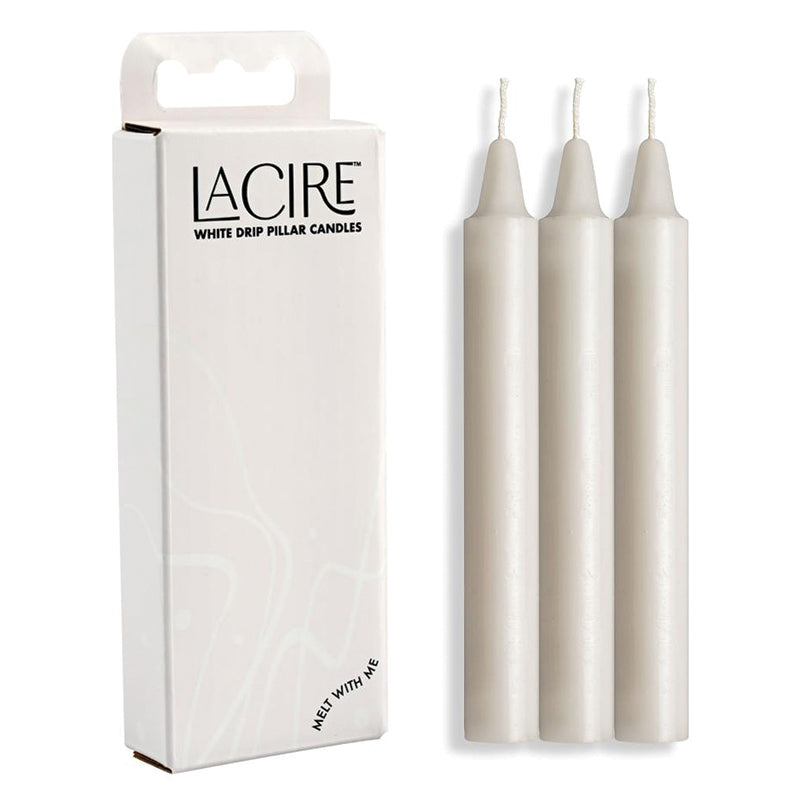 Sportsheets LaCire White Drip Pillar Candles 3-Pack