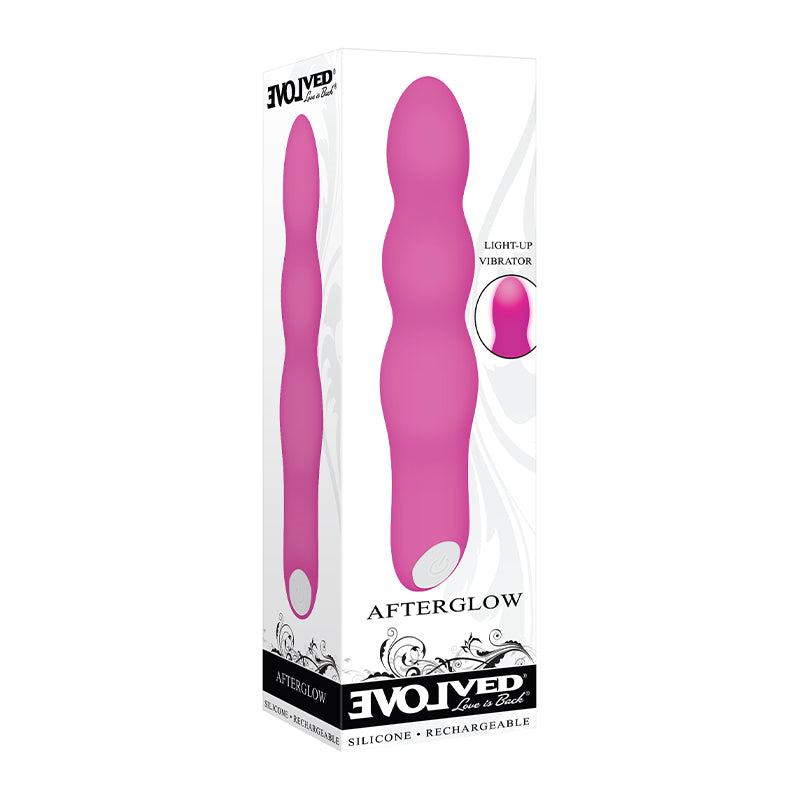 Evolved Afterglow Light-Up Rechargeable Silicone Vibrator Pink