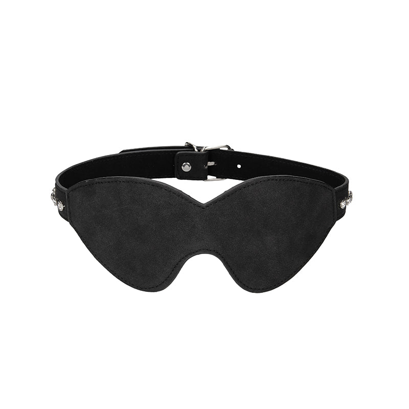 Ouch! Diamond Studded Faux Leather Eye Mask Black