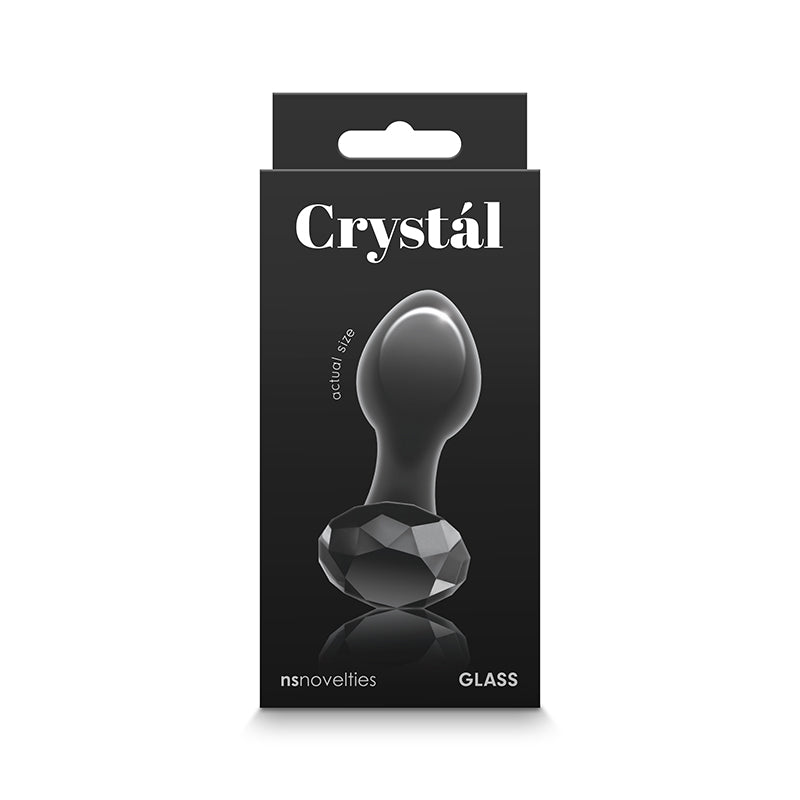 Crystal Gem Glass Anal Plug Black