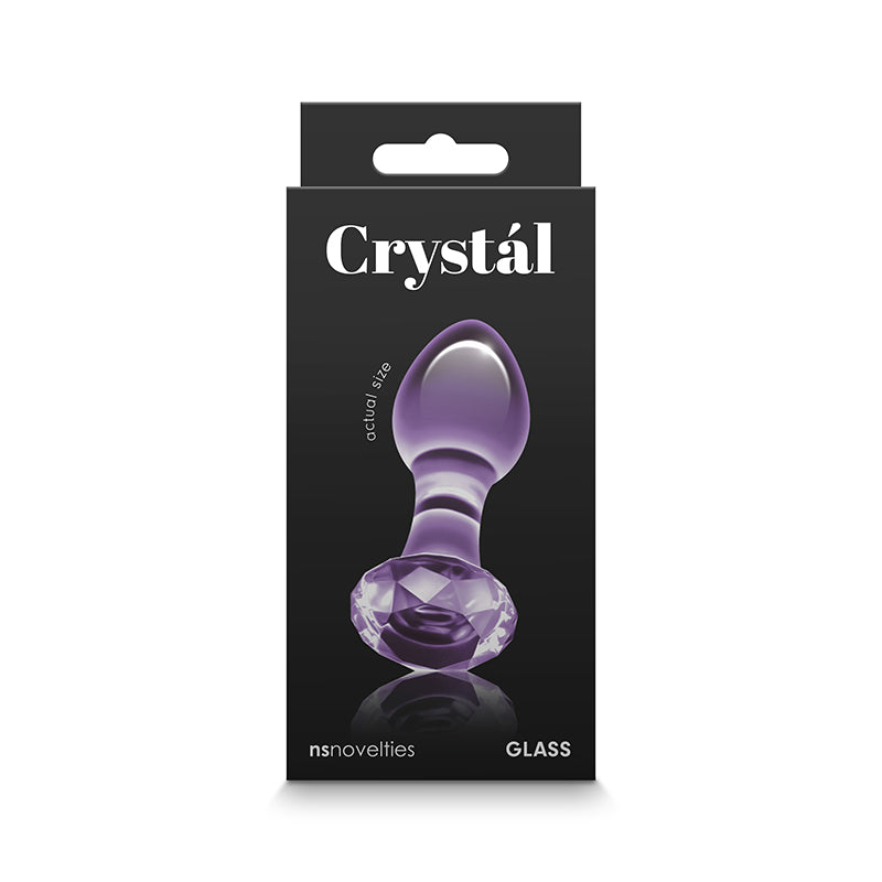 Crystal Gem Glass Anal Plug Purple