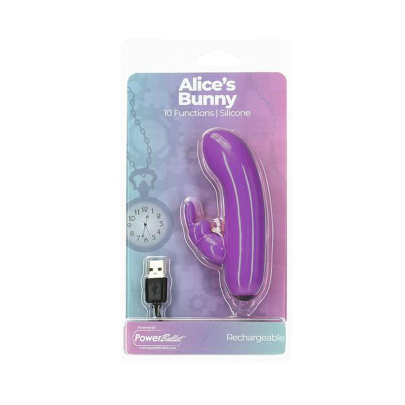 Alice’s Bunny Rechargeable Bullet With Removable Rabbit Sleeve Purple