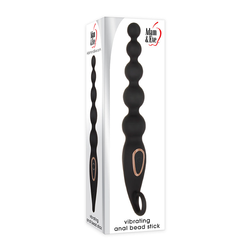Adam & Eve Rechargeable Vibrating Silicone Anal Bead Stick Black