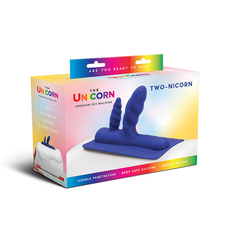 The Unicorn Two-Nicorn Textured Double Penetration Silicone Attachment