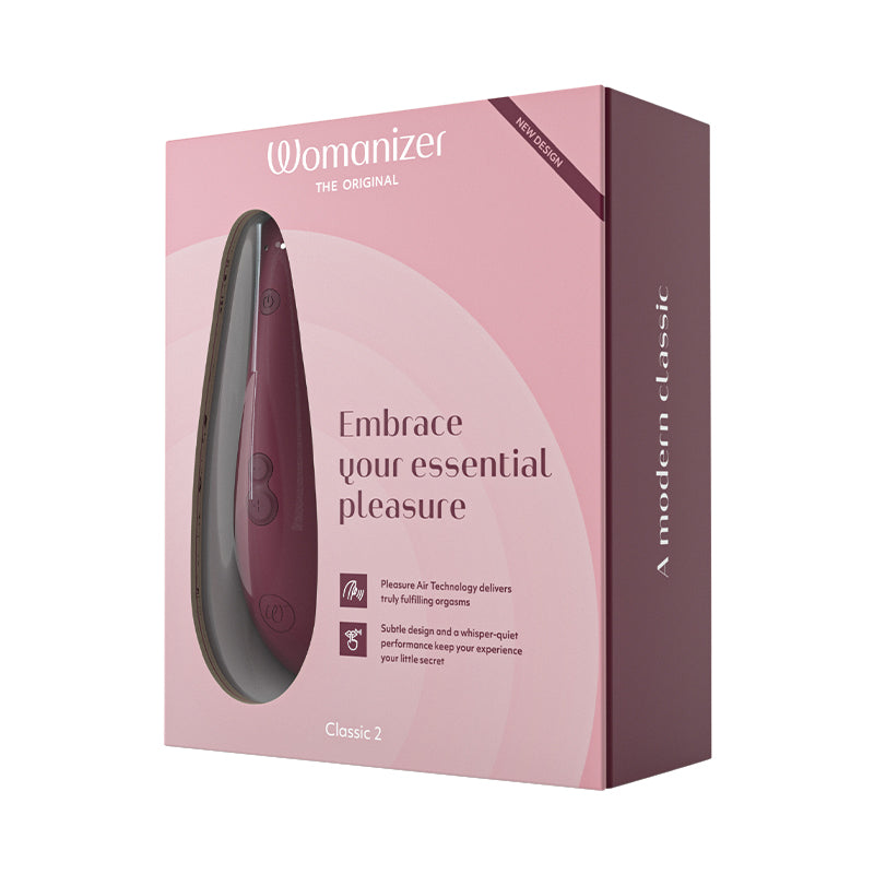 Womanizer Classic 2 Rechargeable Silicone Pleasure Air Clitoral Stimulator Bordeaux