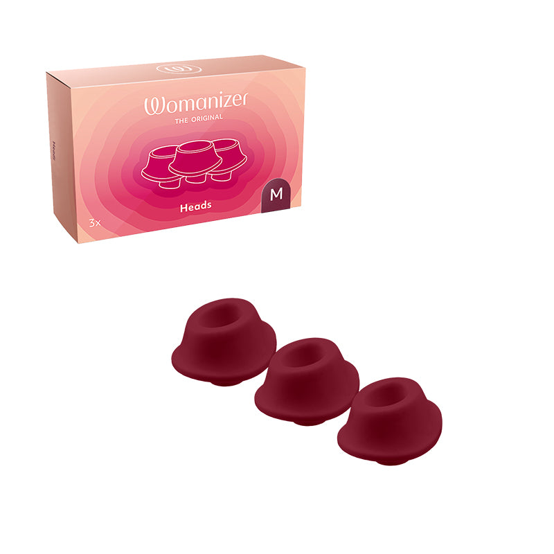 Womanizer 3-Pack Type A Replacement Stimulation Heads (For Premium, Classic, Liberty &amp; Starlet 2) Bordeaux M