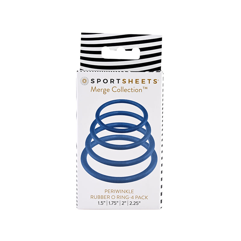 Sportsheets Merge Collection Periwinkle Rubber O-Ring 4-Pack