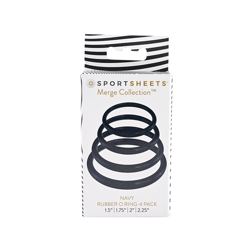 Sportsheets Merge Collection Navy Rubber O-Ring 4-Pack