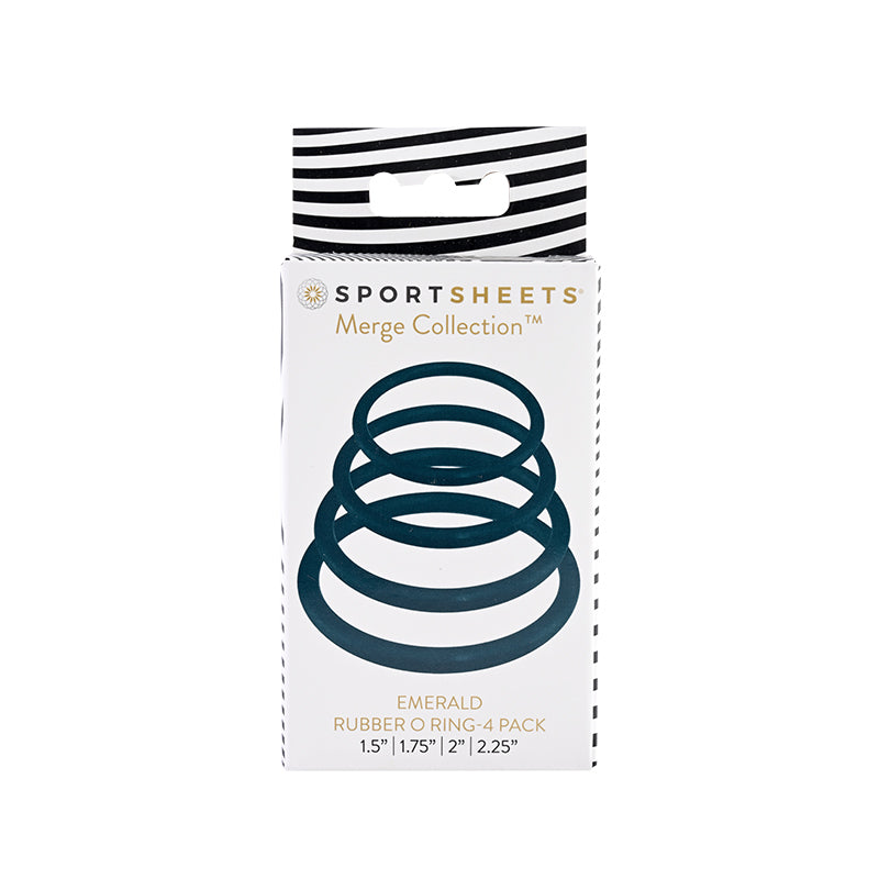 Sportsheets Merge Collection Emerald Rubber O-Ring 4-Pack