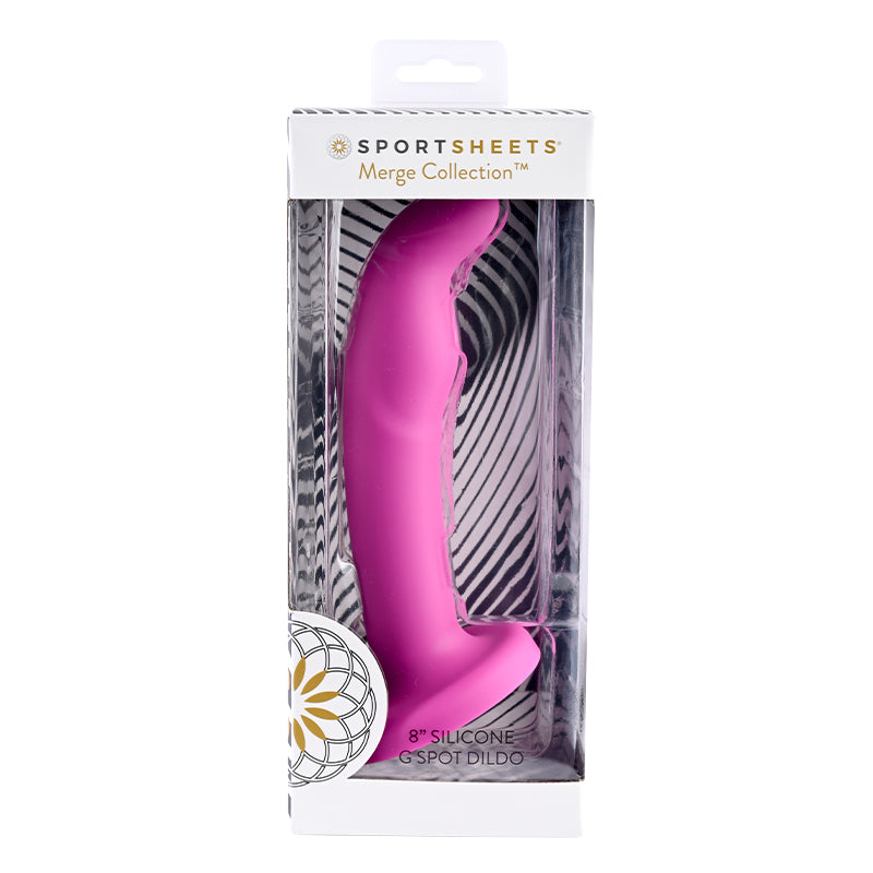 Sportsheets Merge Collection Tana 8 in. Silicone G-Spot Dildo with Suction Cup Pink