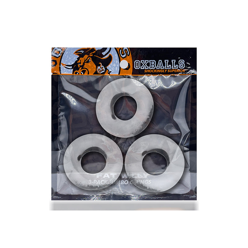 OxBalls Fat Willy 3-Pack Jumbo Cockrings FLEXtpr Clear