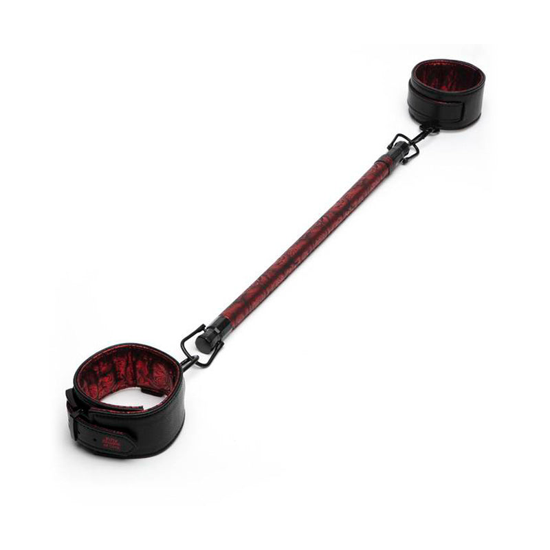 Fifty Shades of Grey Sweet Anticipation Faux Leather Adjustable Reversible Spreader Bar with Cuffs Red/Black