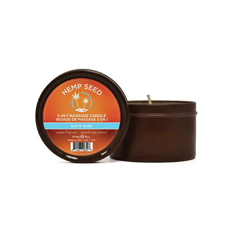 Earthly Body Hemp Seed 3-in-1 Massage Candle Slip &