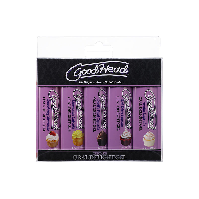 GoodHead Oral Delight Gel Cupcake 5 Pack 1 oz. Vanilla Cupcake, Devil&