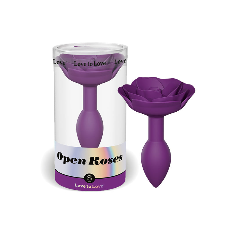 Love to Love Open Roses Silicone Anal Plug Purple Rain S