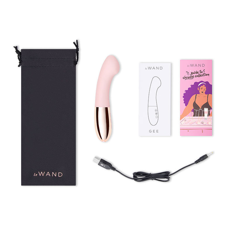 Le Wand Gee Rechargeable Silicone G-Spot Targeting Vibrator Rose Gold