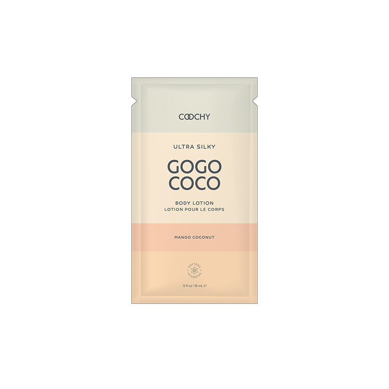 Coochy Ultra Silky Body Lotion Mango Coconut .35 fl. oz./10 ml Foil 24-Piece Bulk Bag