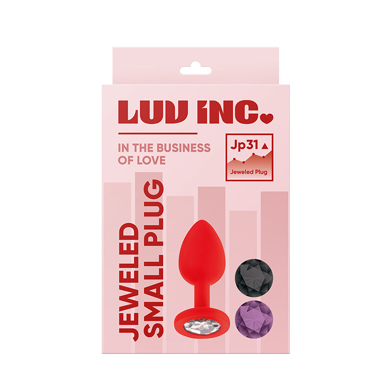 Luv Inc Jp31 Jeweled Small Plug Silicone with 3-Piece Interchangeable Gems Red