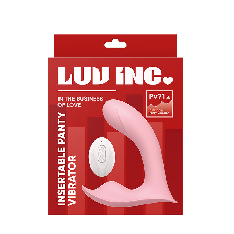 Luv Inc Pv71 Insertable Panty Vibrator Rechargeable Remote-Controlled Silicone Wearable Dual Stimulator Pink