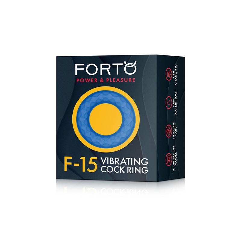 Forto F-15 Rechargeable Silicone Vibrating Cockring Blue