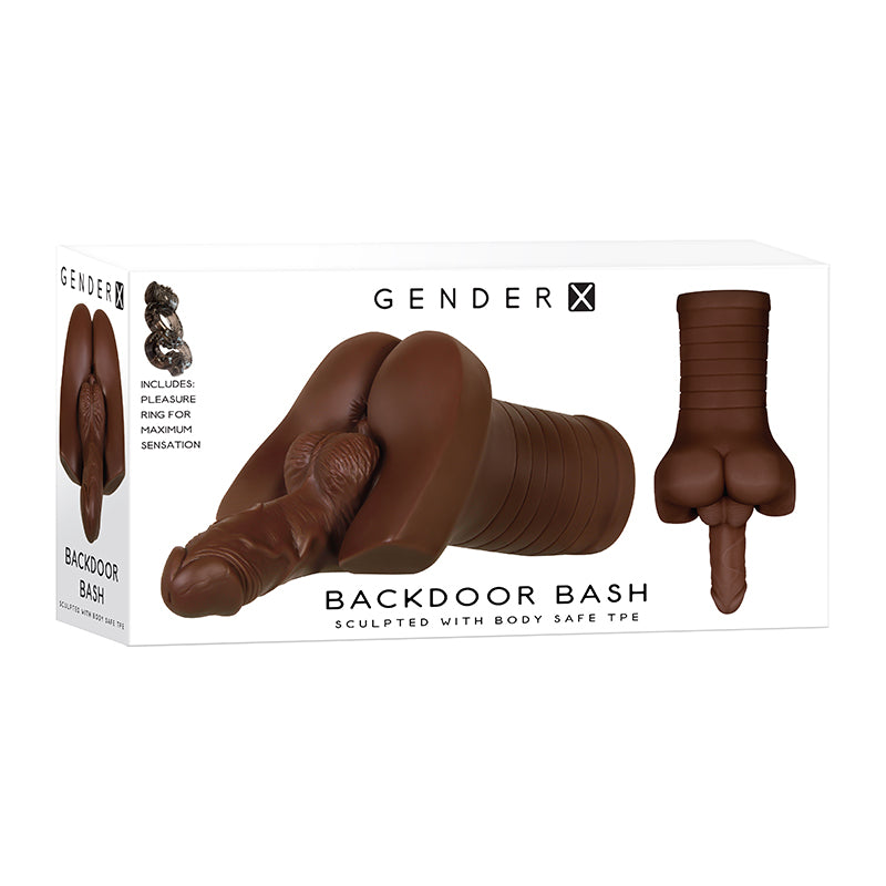 Gender X Backdoor Bash Stroker With Shaft Brown 2.5lbs