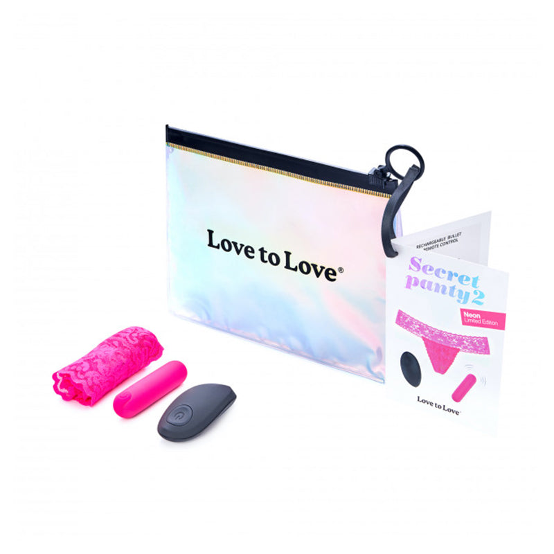 Love to Love Secret Panty 2 Neon Pink (gift bag packaging)