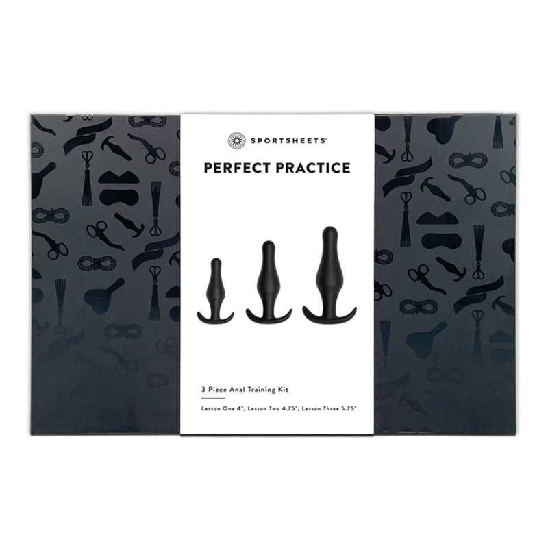 Sportsheets Perfect Practice 3-Piece Silicone Anal Training Kit Black