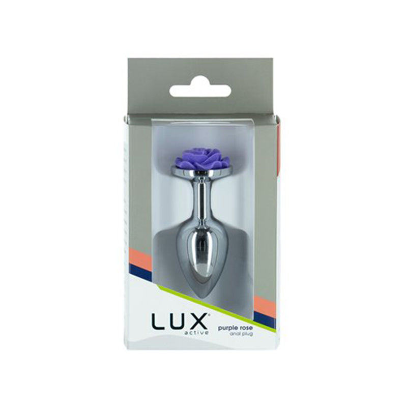 Lux Active Rose Metal Butt Plug 3 in. Purple
