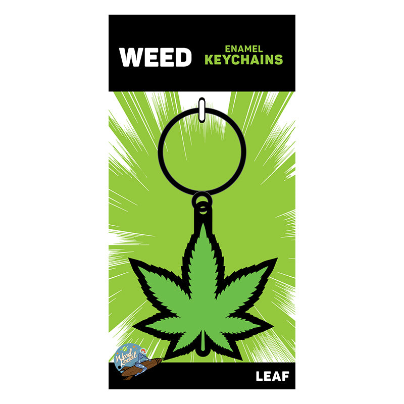 Weed Keychain Green Marijuana Leaf