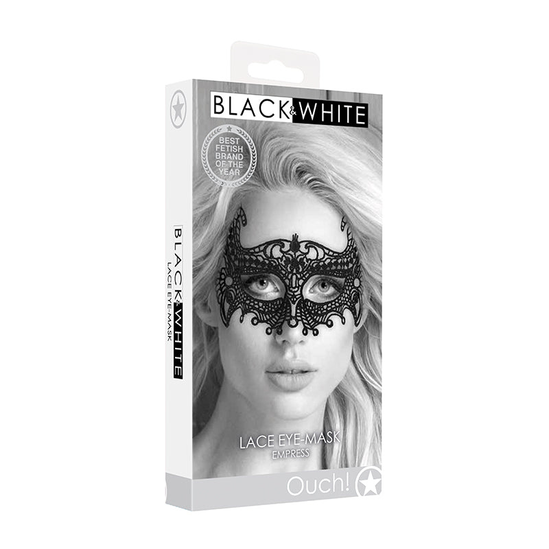 Ouch! Black & White Empress Lace Eye Mask Black