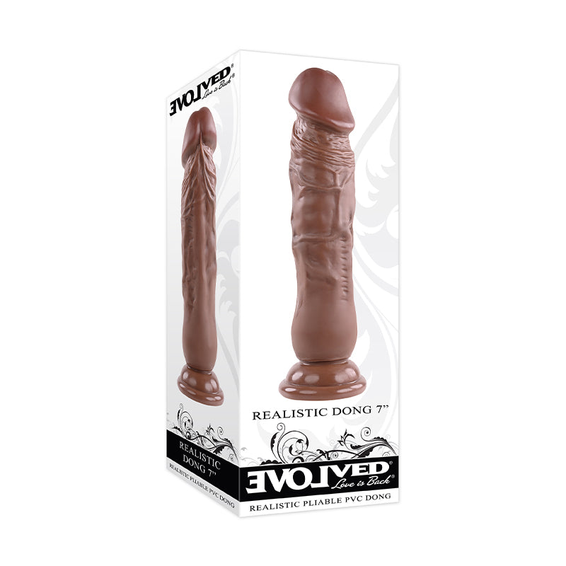 Evolved Realistic 7 in. Dildo With Balls Brown
