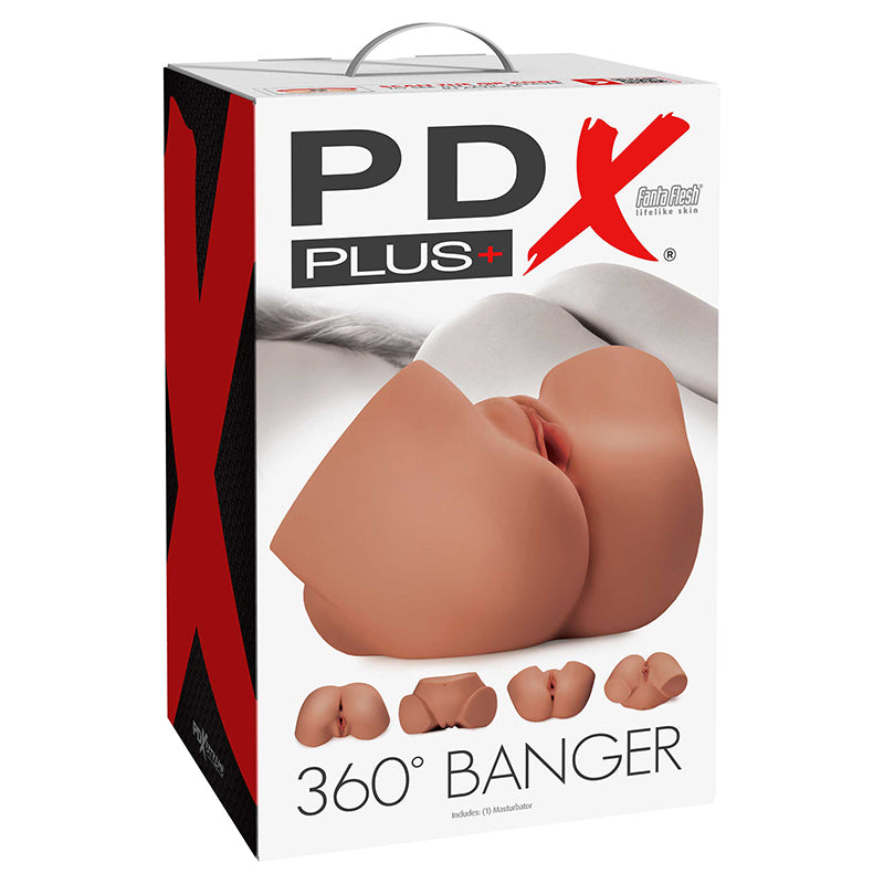 PDX Plus 360º Banger Dual Entry Masturbator Tan