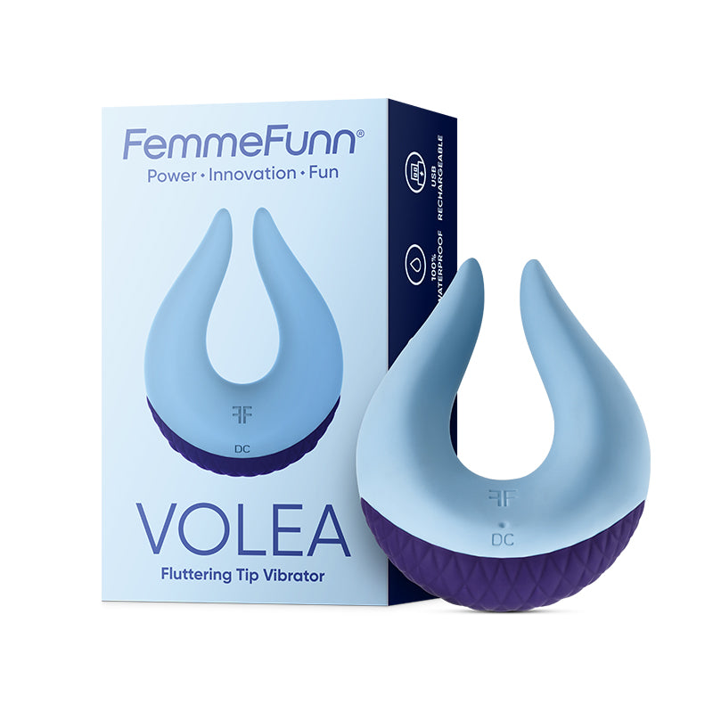 FemmeFunn Volea Rechargeable Silicone Fluttering Tip Vibrator Blue