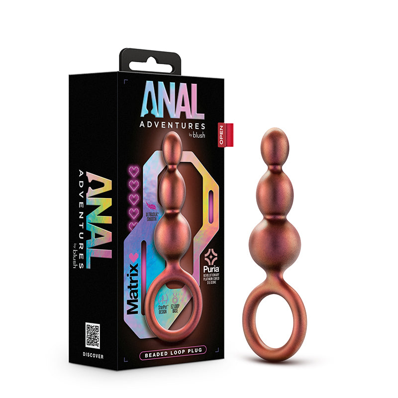 Blush Anal Adventures Matrix Silicone Beaded Loop Plug Copper