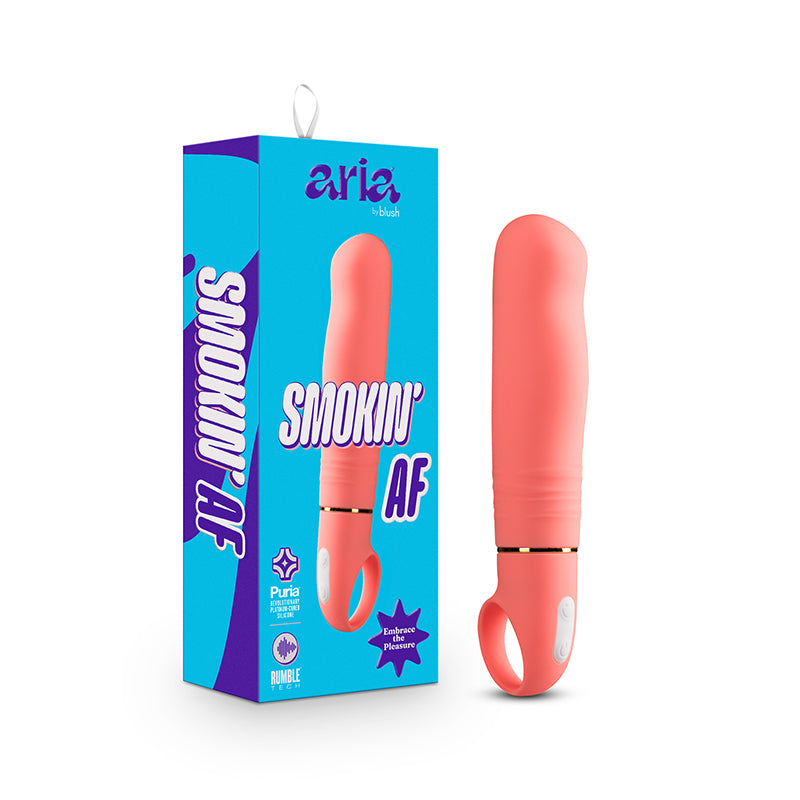 Blush Aria Smokin AF Silicone Vibrator Coral