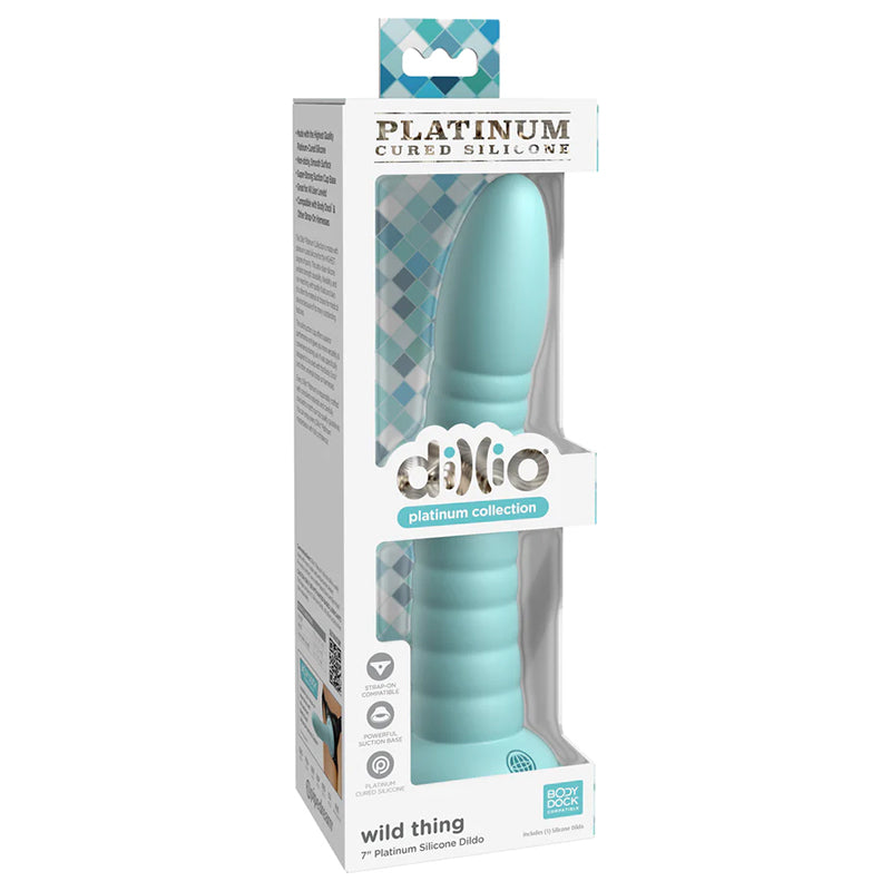 Pipedream Dillio Platinum Collection Wild Thing 7 in. Silicone Dildo Teal