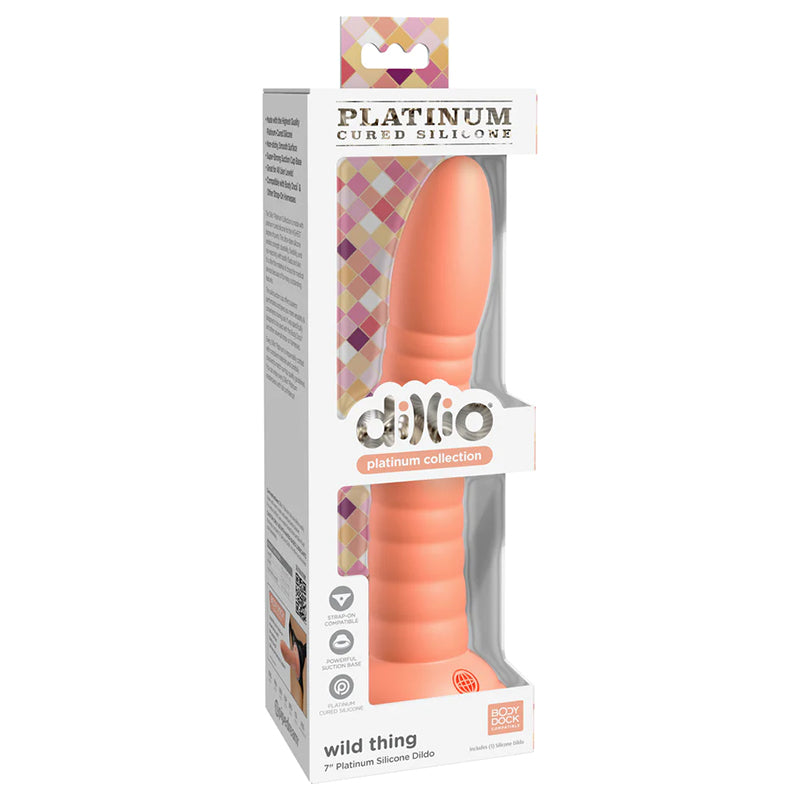 Pipedream Dillio Platinum Collection Wild Thing 7 in. Silicone Dildo Peach