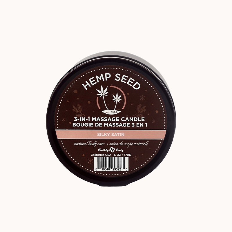 Earthly Body Hemp Seed 3-in-1 Massage Candle Silky Satin 6 oz. / 170 g