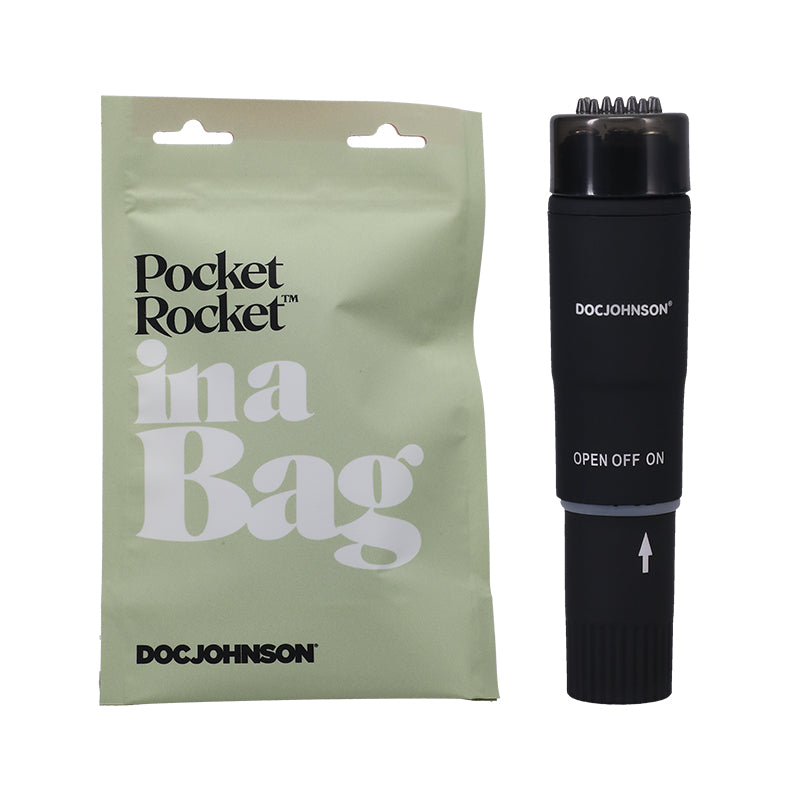 Doc Johnson In A Bag Pocket Rocket Mini Vibrator Black