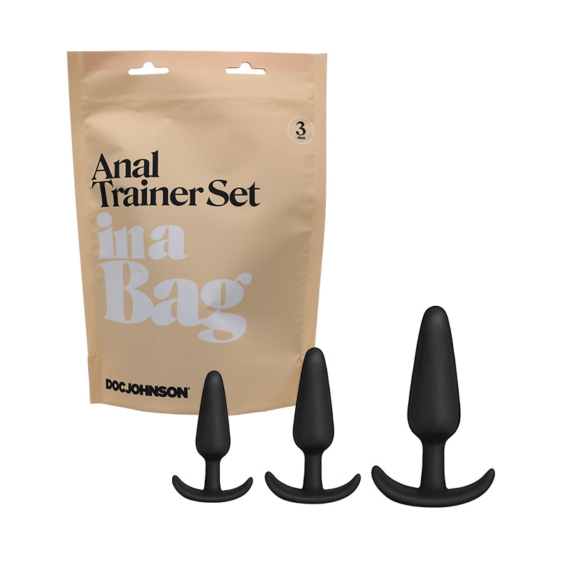 Doc Johnson In A Bag Anal Trainer Set 3-Piece Silicone Black